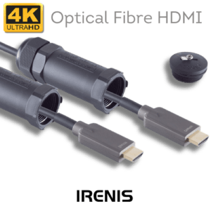 IRENIS Armoured Active HDMI Hybrid Cable (AOC) for Long Distance | HDMI-4K-6000 27 Active Optical Fibre HDMI Hybrid Armoured Cable (AOC)