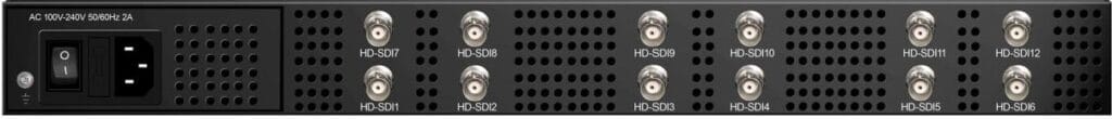 Low Latency DVB Modulator with SDI Inputs HDM-12220 rear