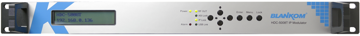 BLANKOM HDC-5008T IP to DVB-T Modulator front panel